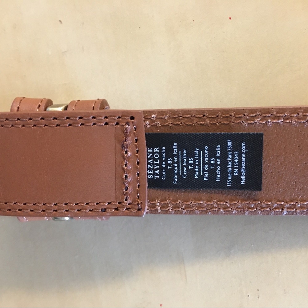 Sezane Taylor belt in natural heritage leather size 85 or s nwot - Picture 7 of 8
